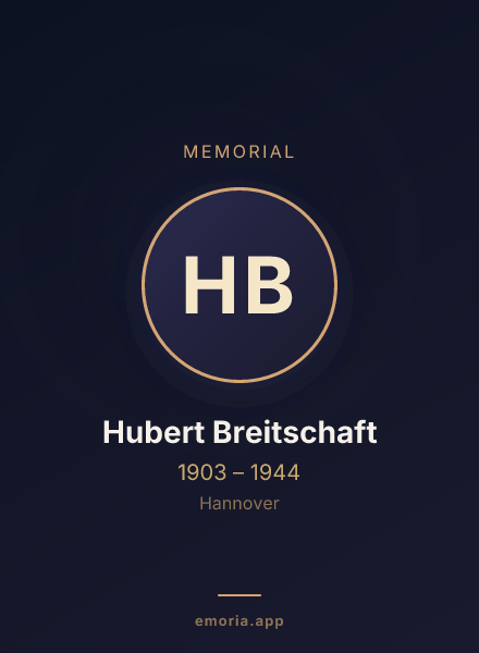Memorial portrait of Hubert Breitschaft