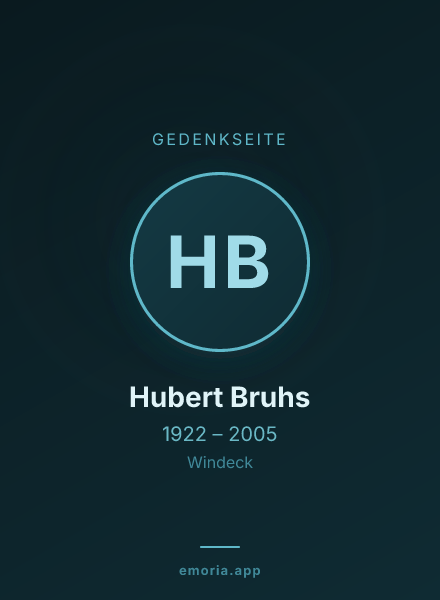 Gedenkportrait von Hubert Bruhs