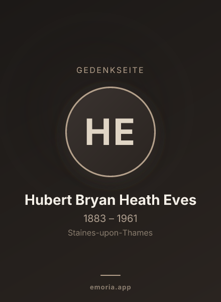 Gedenkportrait von Hubert Bryan Heath Eves