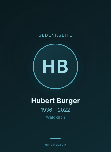 Gedenkportrait von Hubert Burger