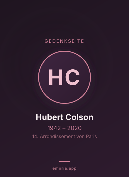 Gedenkportrait von Hubert Colson
