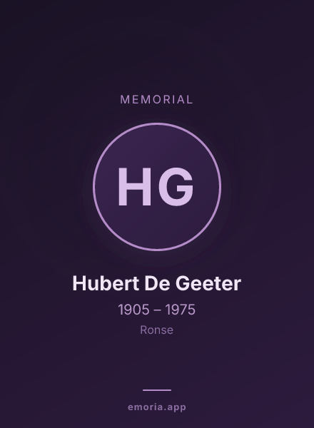Memorial portrait of Hubert De Geeter