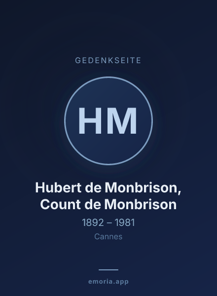 Gedenkportrait von Hubert de Monbrison, Count de Monbrison