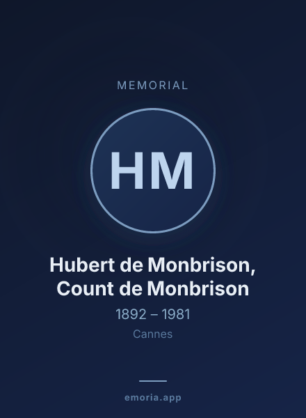 Memorial portrait of Hubert de Monbrison, Count de Monbrison