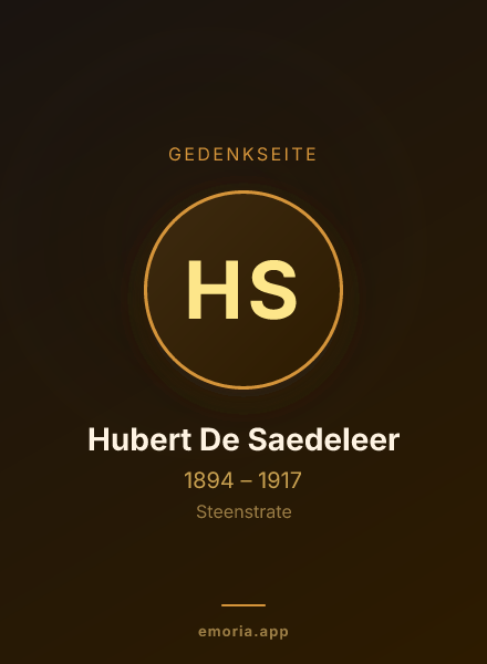 Gedenkportrait von Hubert De Saedeleer