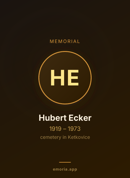 Memorial portrait of Hubert Ecker