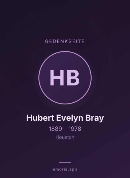 Gedenkportrait von Hubert Evelyn Bray