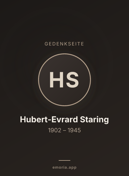 Gedenkportrait von Hubert-Evrard Staring