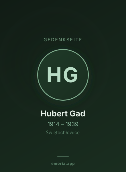 Gedenkportrait von Hubert Gad