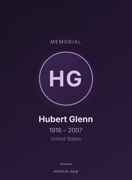 Memorial portrait of Hubert Glenn