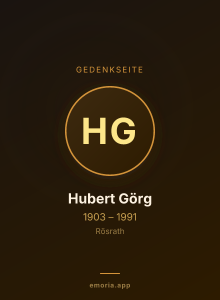 Gedenkportrait von Hubert Görg
