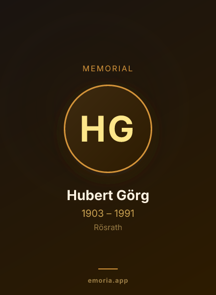 Memorial portrait of Hubert Görg