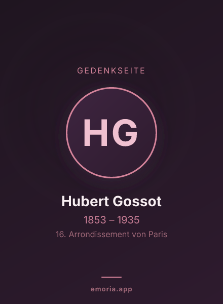 Gedenkportrait von Hubert Gossot