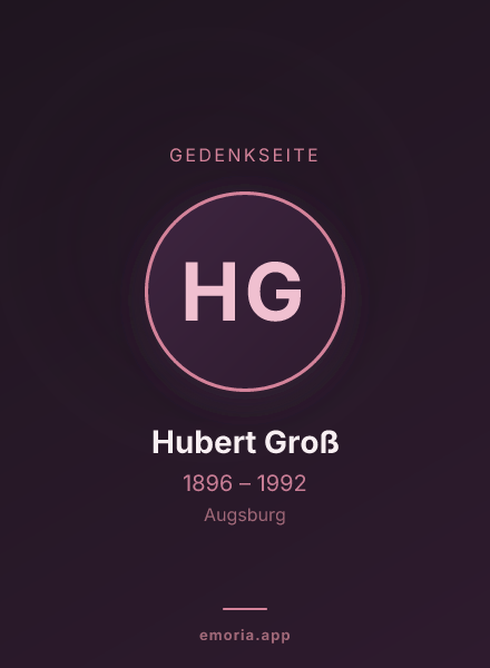 Gedenkportrait von Hubert Groß