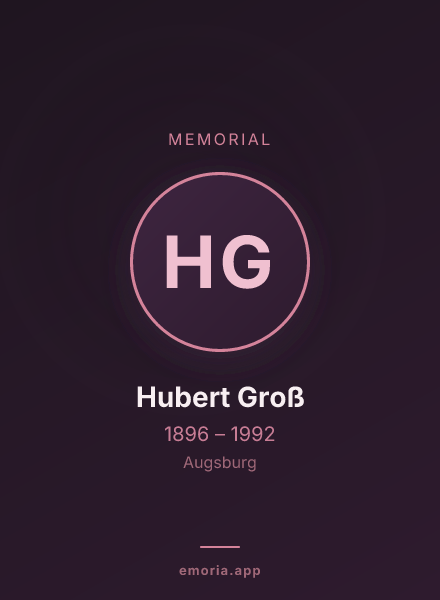 Memorial portrait of Hubert Groß