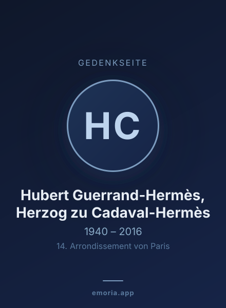 Gedenkportrait von Hubert Guerrand-Hermès, Herzog zu Cadaval-Hermès