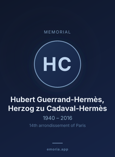 Memorial portrait of Hubert Guerrand-Hermès, Herzog zu Cadaval-Hermès
