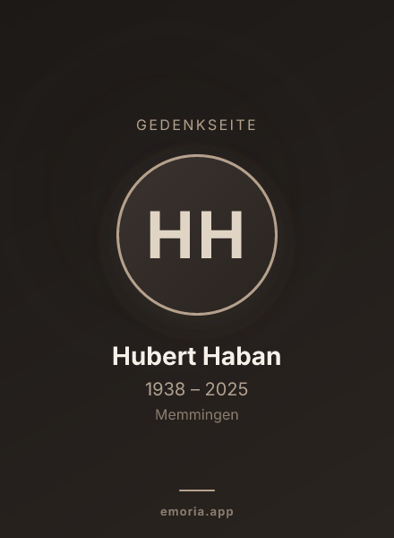 Gedenkportrait von Hubert Haban