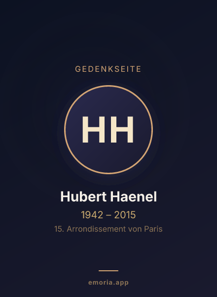 Gedenkportrait von Hubert Haenel