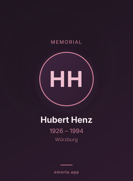 Memorial portrait of Hubert Henz