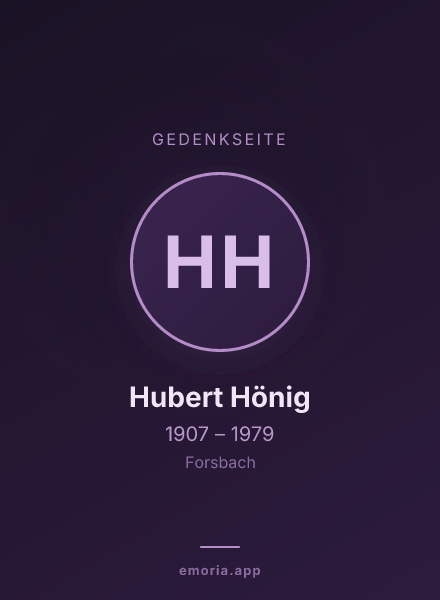 Gedenkportrait von Hubert Hönig