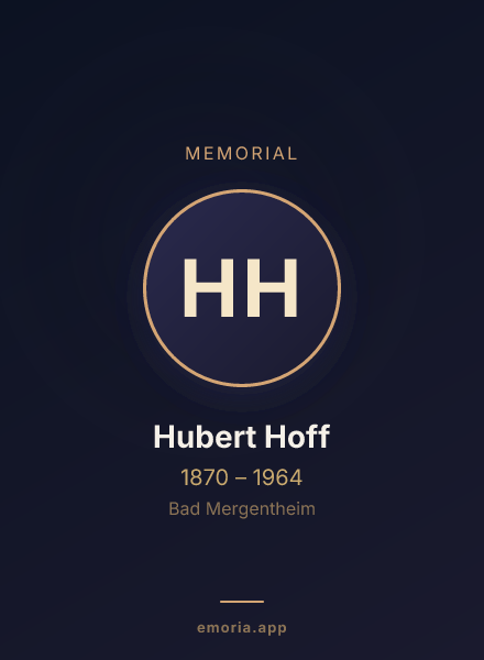Memorial portrait of Hubert Hoff