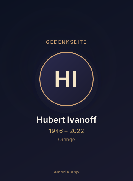 Gedenkportrait von Hubert Ivanoff