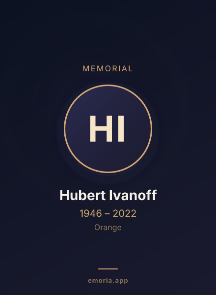 Memorial portrait of Hubert Ivanoff