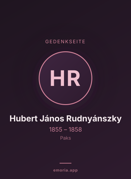 Gedenkportrait von Hubert János Rudnyánszky