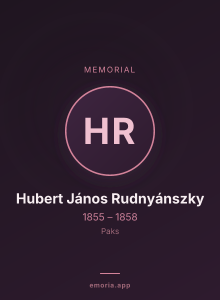Memorial portrait of Hubert János Rudnyánszky