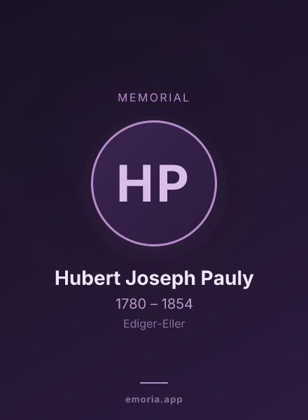 Memorial portrait of Hubert Joseph Pauly