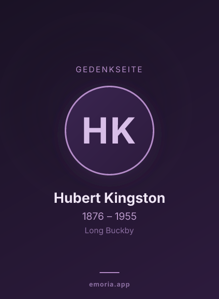 Gedenkportrait von Hubert Kingston