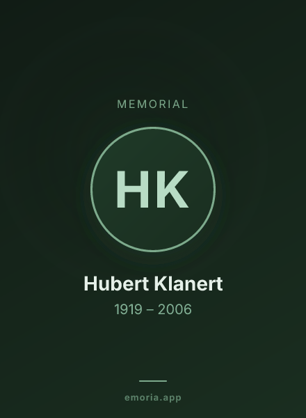 Memorial portrait of Hubert Klanert