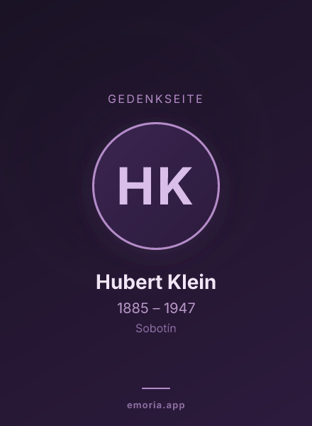 Gedenkportrait von Hubert Klein
