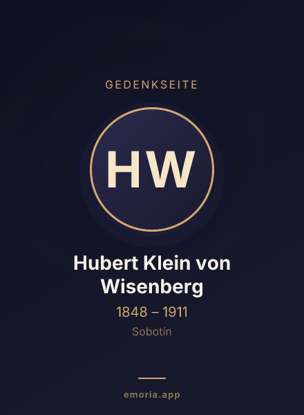 Gedenkportrait von Hubert Klein von Wisenberg