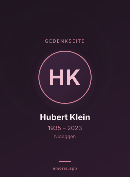Gedenkportrait von Hubert Klein