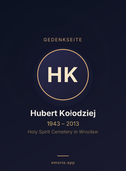 Gedenkportrait von Hubert Kołodziej