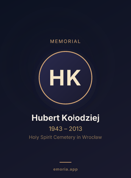 Memorial portrait of Hubert Kołodziej