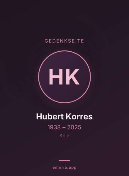 Gedenkportrait von Hubert Korres