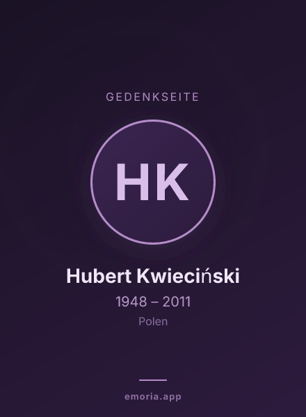 Gedenkportrait von Hubert Kwieciński