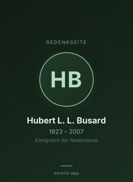 Gedenkportrait von Hubert L. L. Busard