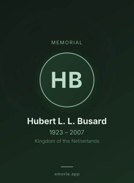 Memorial portrait of Hubert L. L. Busard