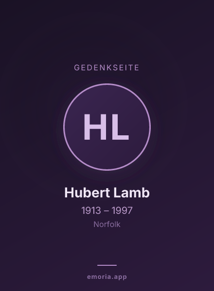 Gedenkportrait von Hubert Lamb