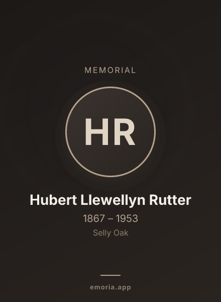 Memorial portrait of Hubert Llewellyn Rutter