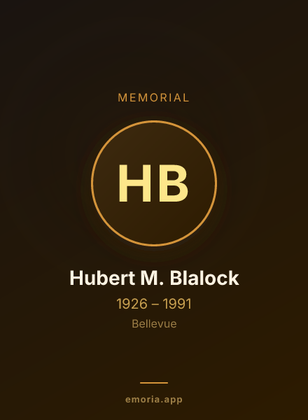 Memorial portrait of Hubert M. Blalock