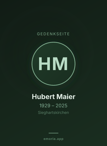 Gedenkportrait von Hubert Maier