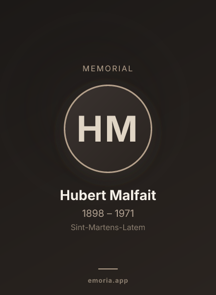 Memorial portrait of Hubert Malfait