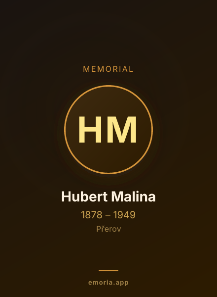 Memorial portrait of Hubert Malina