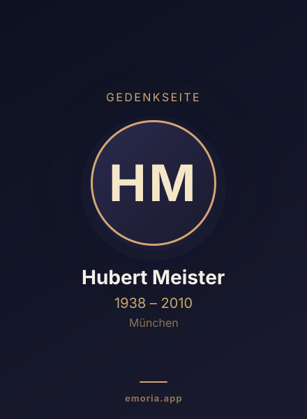 Gedenkportrait von Hubert Meister