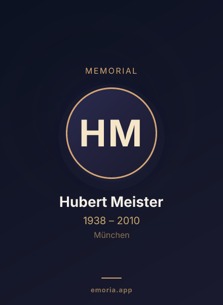Memorial portrait of Hubert Meister